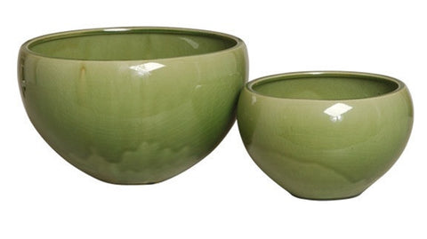 Set of 2 Bowls in Green Olive design by Emissary