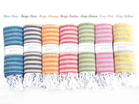 Basic Breeze with Stripes Turkish Towel by Turkish-T