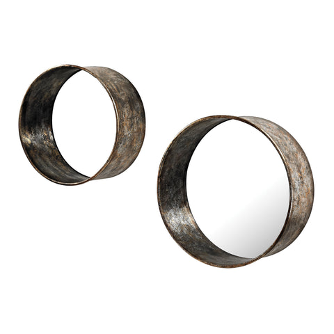 Set of 2 Oil Drum Mirrors design by Lazy Susan